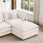 3-Seater Comfy Cloud Couches with Movable Ottoman