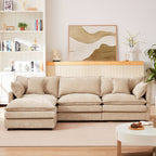 3-Seater Comfy Cloud Couches with Movable Ottoman