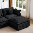 3-Seater Comfy Cloud Couches with Movable Ottoman