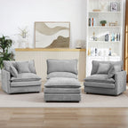3-Seater Comfy Cloud Couches with Movable Ottoman