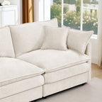 3-Seater Comfy Cloud Couches with Movable Ottoman