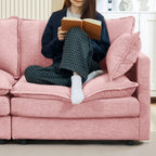 3-Seater Comfy Cloud Couches with Movable Ottoman