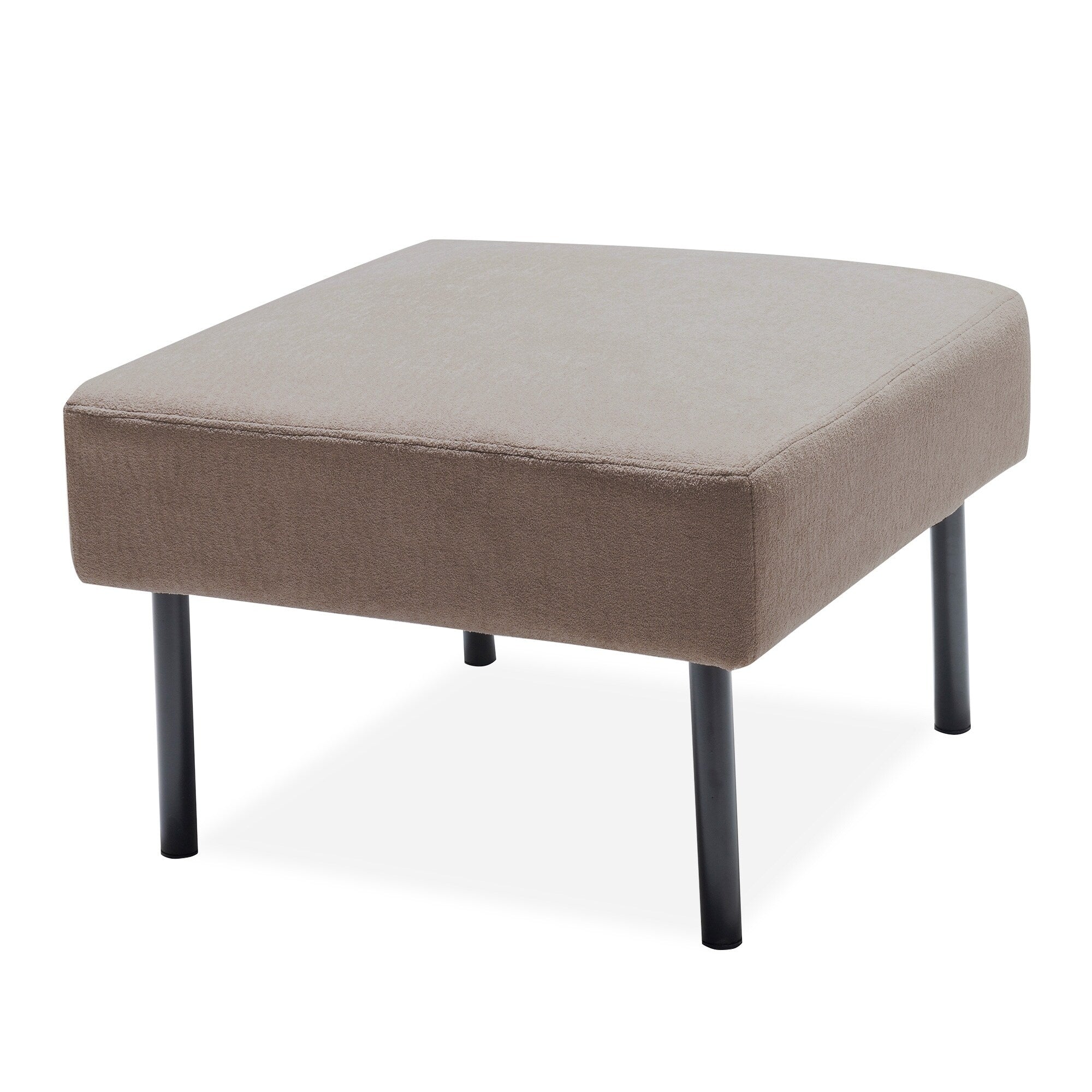 3 Seater L-Shaped Polyester Fabric Sofa with Ottoman, Modern Upholstered Sofa, Comfy Small Couches for Small Space