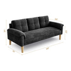 3-Seater Modern Upholstered Sofa, Convertible Sofa, Sofa Bed with Sturdy Wooden Legs for Living Room