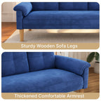 3-Seater Modern Upholstered Sofa, Convertible Sofa, Sofa Bed with Sturdy Wooden Legs for Living Room