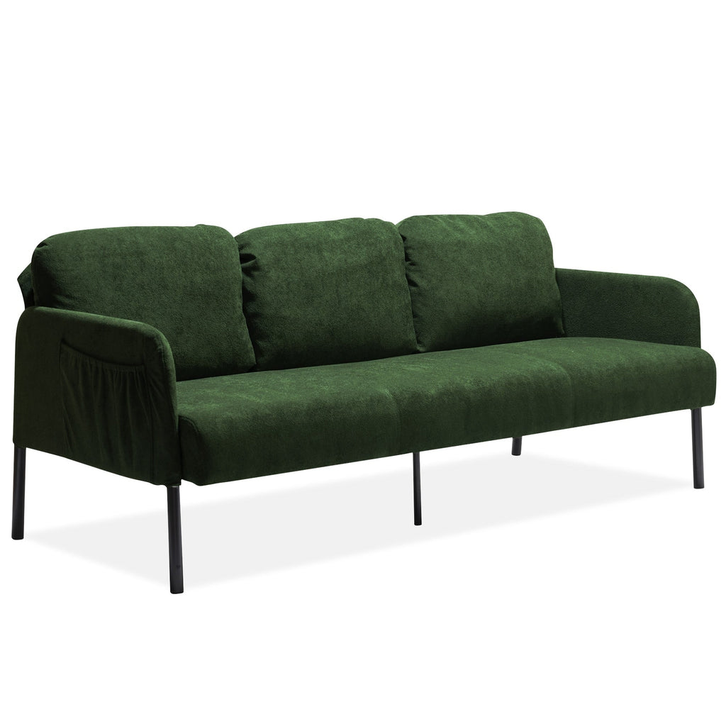 3 Seater Polyester Fabric Sofa, Modern Upholstered Sofa, Comfy Small Couches for Small Space Living Room, Bedroom, Office