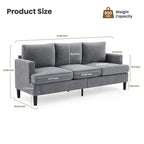 3-Seater Sofa - Breathable Fabric, Supportive Armrests & Sturdy Legs