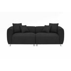 3 Seater Sofa Solid Wood Frame Couch with 4 Pillows