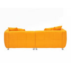 3 Seater Sofa Solid Wood Frame Couch with 4 Pillows