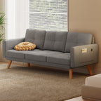 3 Seater Upholstered Living Room Sleeper Sofa, Recliner Sofa Bed with Backrest