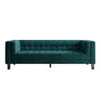 3-Seater Velvet Upholstered Tufted Coach Sofa