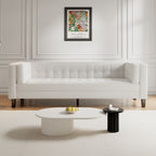 3-Seater Velvet Upholstered Tufted Coach Sofa
