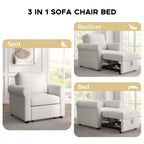 3-in-1 Adjustable Sleeper Sofa Bed, Pull Out Sofa Chair, Convertible Folding Bed for Living Room