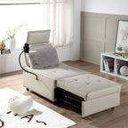 3-in-1 Convertible Chair Bed Adjustable Sofa Reclining Lounge with Bluetooth Speakers, USB Ports and Soft Pillow