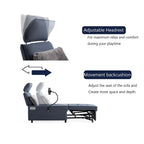 3-in-1 Convertible Chair Bed Adjustable Sofa Reclining Lounge with Bluetooth Speakers, USB Ports and Soft Pillow
