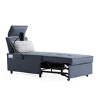 3-in-1 Convertible Chair Bed Adjustable Sofa Reclining Lounge with Bluetooth Speakers, USB Ports and Soft Pillow