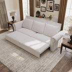 3-in-1 Convertible King Sleeper Sofa with Nailhead Trim & Rolled Arm