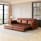 3-in-1 Convertible King Sleeper Sofa with Nailhead Trim & Rolled Arm