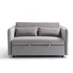 3 in 1 Convertible Sleeper Futon Sofa Bed, 55 Loveseat Lounge Couches with 2 Pillows, USB Ports & Side Pockets