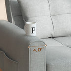 3 in 1 Pull Out Sleeper Sofa Bed, Convertible Modern Adjustable Upholstered Sleeper Chair Sofa