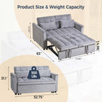 3 in 1 Velvet Sofa Bed with Adjustable Backrest