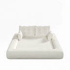 3-in-1 Teddy Fabric Foam-Filled Sleeper Sofa Bed