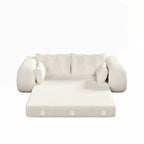 3-in-1 Teddy Fabric Foam-Filled Sleeper Sofa Bed