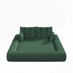 3-in-1 Teddy Fabric Foam-Filled Sleeper Sofa Bed