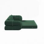 3-in-1 Teddy Fabric Foam-Filled Sleeper Sofa Bed