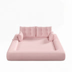 3-in-1 Teddy Fabric Foam-Filled Sleeper Sofa Bed