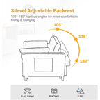 3-in-1 Velvet Sleeper Sofa Bed - Pull Out Couch with Adjustable Backrest, Armrests & Storage Pockets for Living Room
