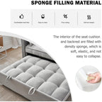 3-in-1 Velvet Sleeper Sofa Bed - Pull Out Couch with Adjustable Backrest, Armrests & Storage Pockets for Living Room