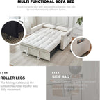 3-in-1 Velvet Sleeper Sofa Bed - Pull Out Couch with Adjustable Backrest, Armrests & Storage Pockets for Living Room