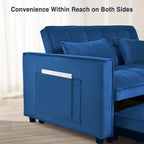 3 in 1 Velvet Sofa Bed with Adjustable Backrest