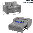 3 in 1 Velvet Sofa Bed with Adjustable Backrest