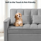3 in 1 Velvet Sofa Bed with Adjustable Backrest