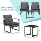 3-pc. Outdoor Cushioned Wicker Chat Set