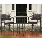 3-piece Outdoor Bar Set with Iron Table Top