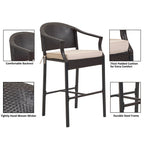 3-piece Outdoor Bar Set with Iron Table Top