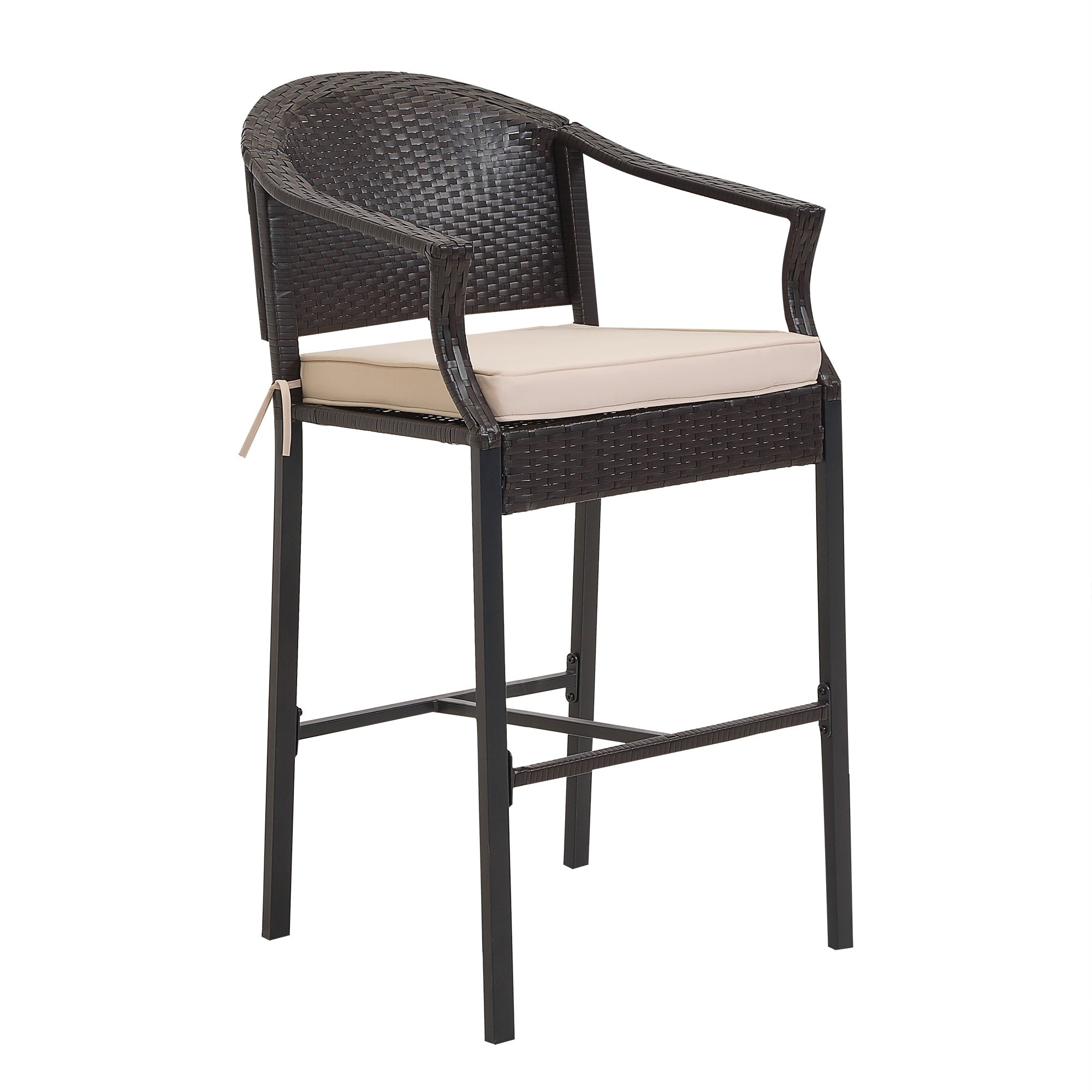 3-piece Outdoor Bar Set with Iron Table Top