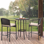 3-piece Outdoor Bar Set with Iron Table Top