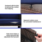 3-piece Outdoor Rattan Sofa Set with Cushions