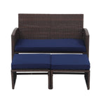 3-piece Outdoor Rattan Sofa Set with Cushions