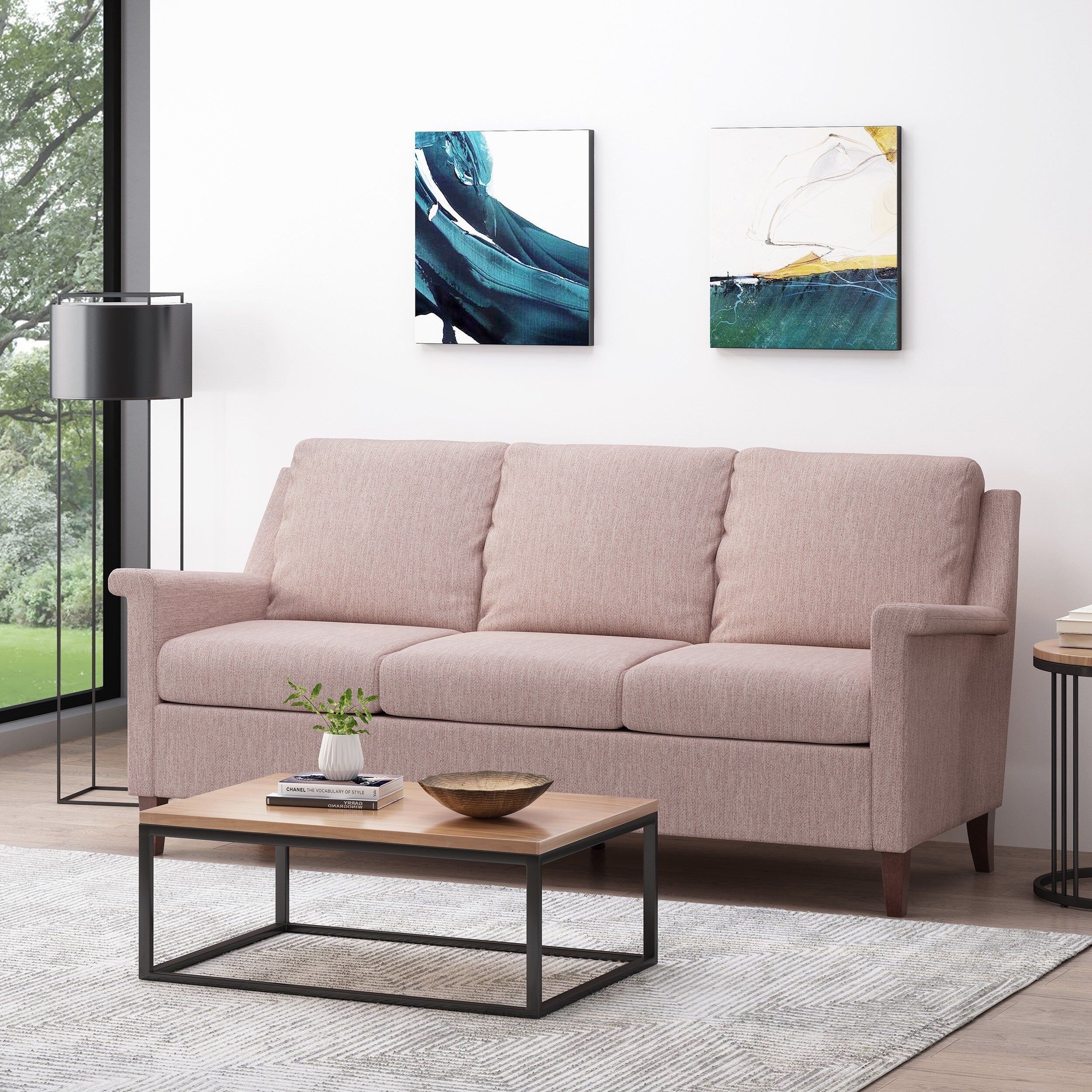 3-seater Sofa with Birch Wood Legs and Plush Seating