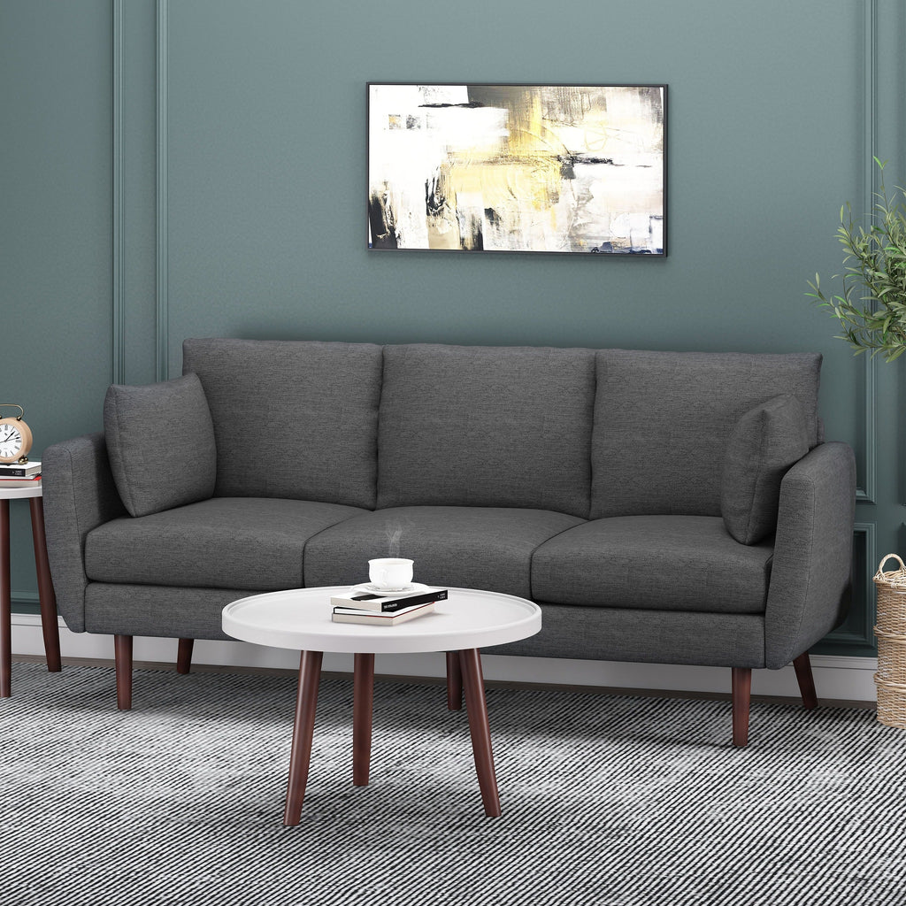 3-seater Sofa with Birchwood Legs and Pillows
