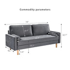 3-seater Sofa with Cotton Cushion
