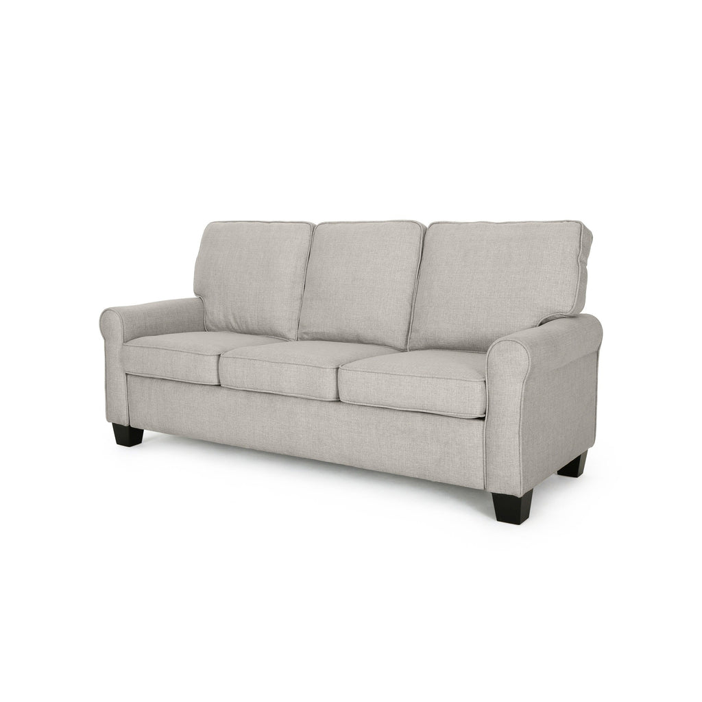 3-seater Sofa with Overstuffed Cushions and Tapered Legs