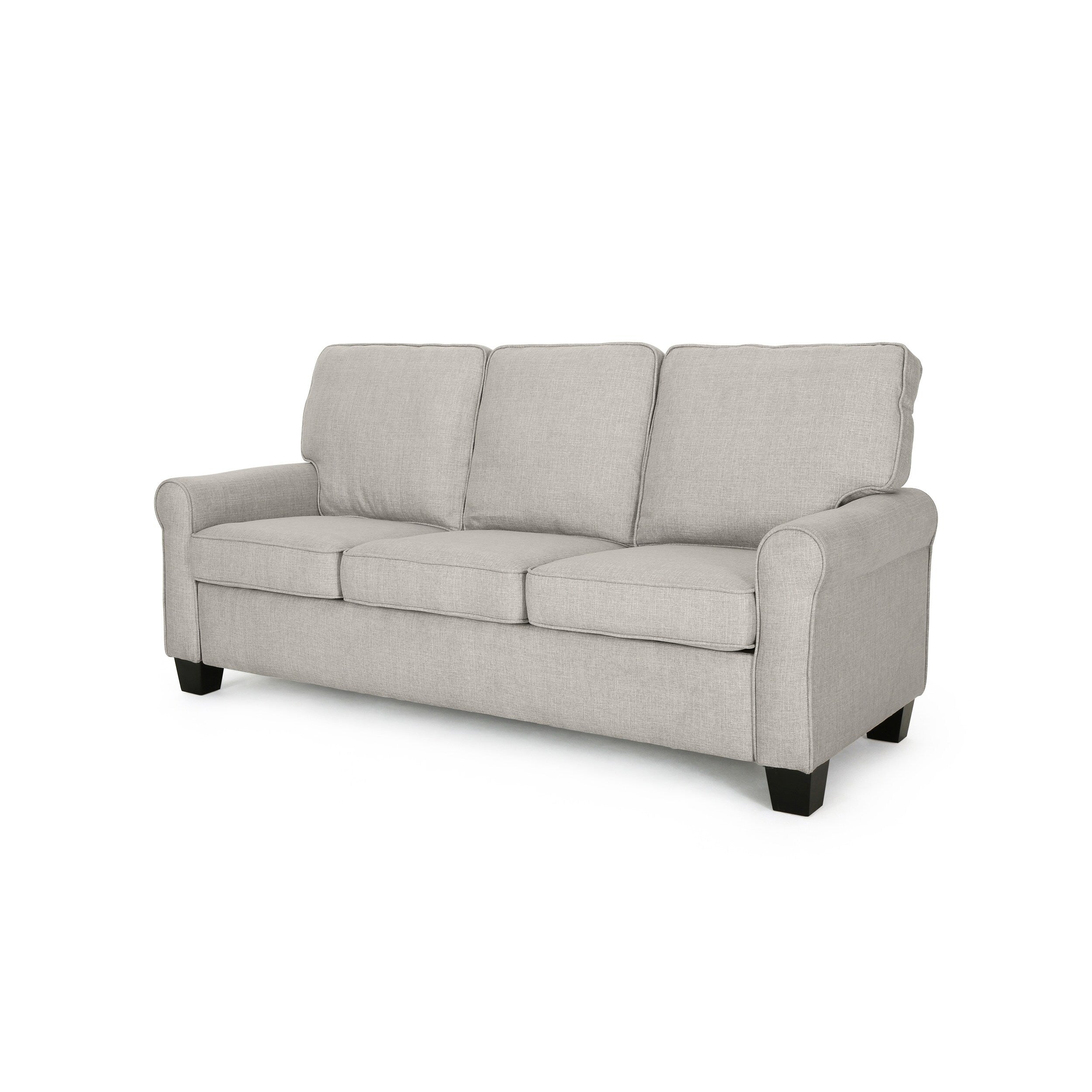 3-seater Sofa with Overstuffed Cushions and Tapered Legs