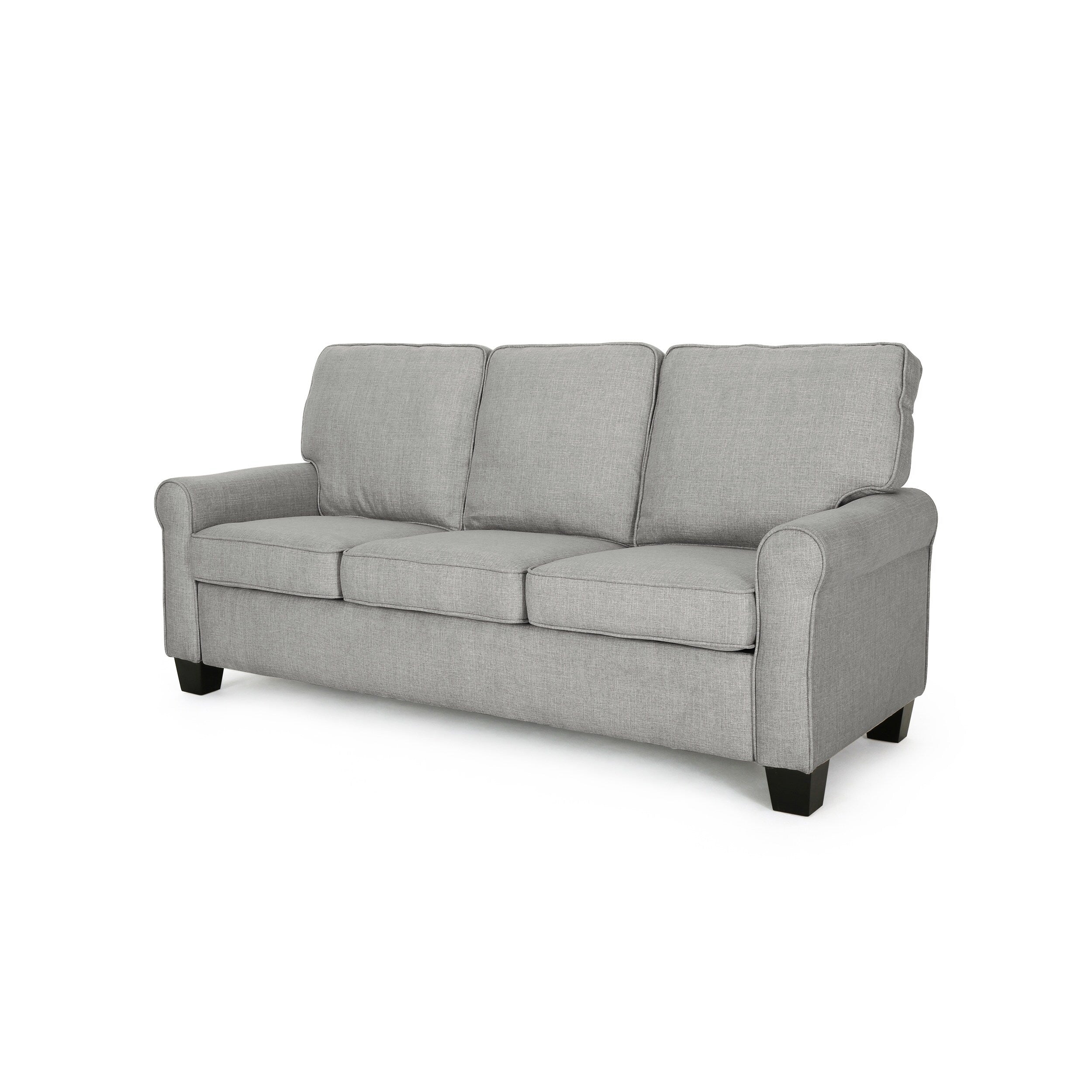 3-seater Sofa with Overstuffed Cushions and Tapered Legs