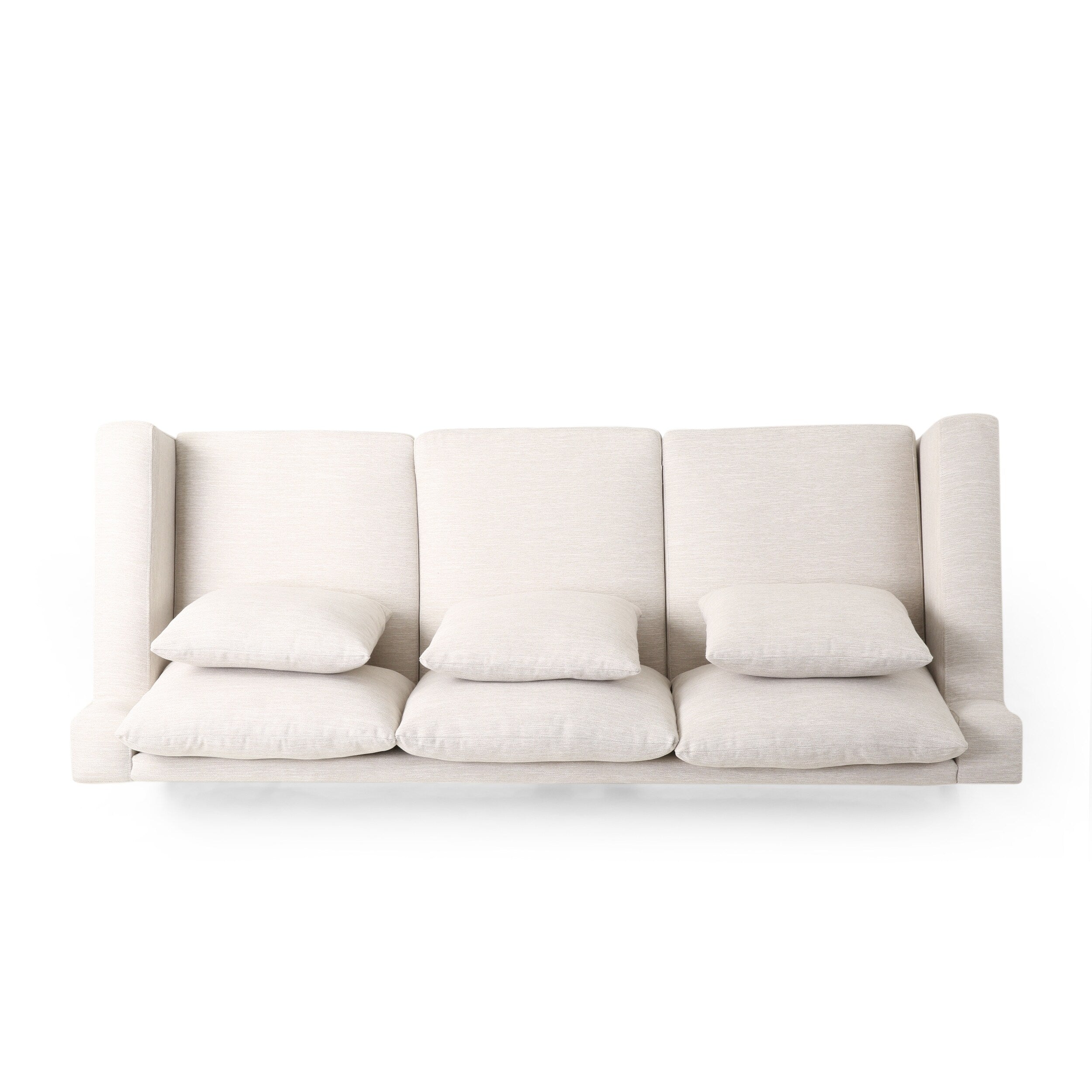3-seater Sofa with Wood Legs and Matching Pillows